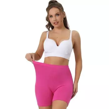 Женское нижнее белье-боксеры до середины бедра, мягкие эластичные трусики для мальчиков с полным покрытием ALLEGRA K, цвет Hot Pink