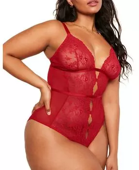 Женское нижнее белье Rosie Plus-Size Crotchless Bodysuit Adore Me, красный