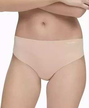 Женское нижнее белье-стринги-невидимки с высокой талией QD3864 Calvin Klein, бежевый