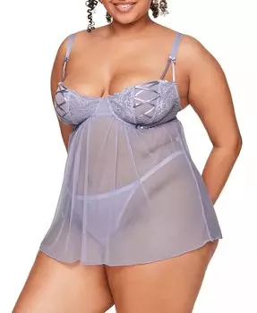 Женское нижнее белье в стиле бебидолл без подкладки Ismelka больших размеров Adore Me, фиолетовый