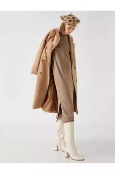 Женское норковое платье Koton, коричневый