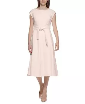 Женское облегающее и расклешенное платье с поясом Calvin Klein
