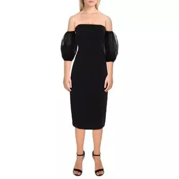 Женское облегающее мини-платье с рукавами-фонариками BCBGMAXAZRIA, черный