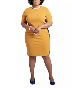 Женское облегающее платье Ellen с отделкой из искусственной замши Kasper, золото