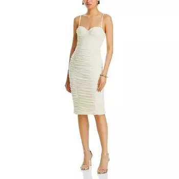Женское облегающее платье на косточках со сборками BCBGMAXAZRIA, слоновая кость