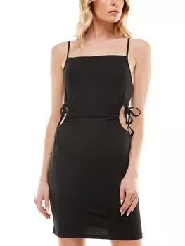 Женское облегающее платье в рубчик с вырезом для юниоров No Comment, черный