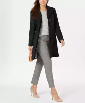 Женское однобортное пальто из шерстяной смеси Calvin Klein, коричневый/бежевый