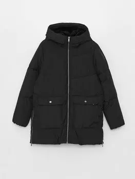 Женское однотонное пуховик с капюшоном SOUTHBLUE, новый черный