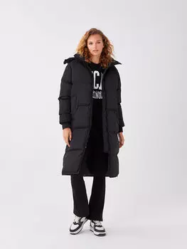 Женское однотонное пуховик с капюшоном XSIDE, новый черный