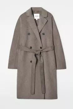 Женское пальто Cos из смесовой шерсти с начесом, серый