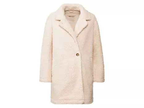 Женское пальто esmara из искусственной овчины повседневного кроя, бежевый