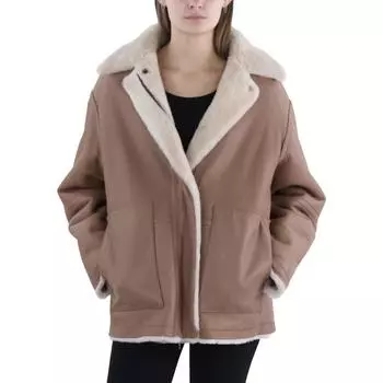 Женское пальто из овчины средней длины Walker Vince, цвет cream/beech