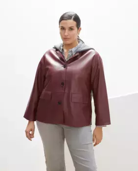 Женское пальто-куртка с капюшоном Couchel, бордовый