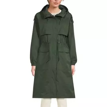 Женское пальто с эффектом креш Lands' End, цвет rich olive green