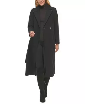 Женское пальто с запахом и поясом Calvin Klein, черный