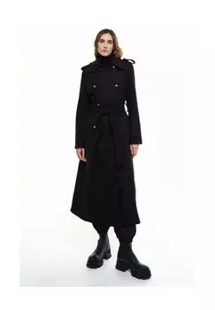 Женское пальто Simona, модный тренч с поясом и погонами RICANO, черный