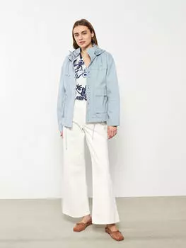 Женское пальто свободного кроя прямого кроя с длинным рукавом и капюшоном LCWAIKIKI Classic