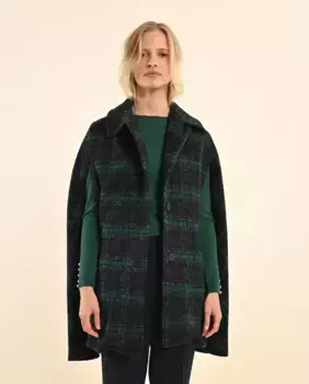 Женское пальто в клетку-кейп Molly Bracken, темно-синий