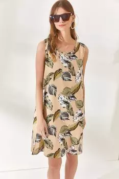 Женское платье А-формы пальмового бежевого цвета Olalook, бежевый