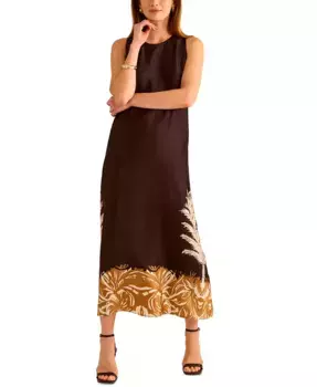 Женское платье А-силуэта без рукавов с разрезом на спине Vince Camuto, черный