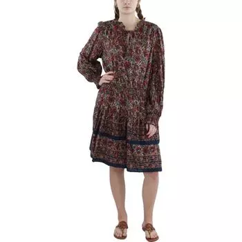 Женское платье-бэбидолл длиной до колена с ацтекским принтом Lauren Ralph Lauren, цвет multi