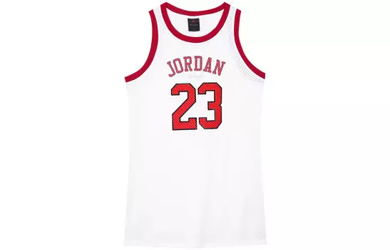 Женское платье без рукавов с принтом логотипа, белое Jordan