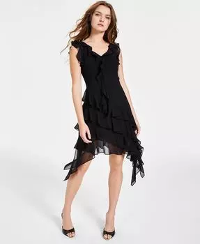 Женское платье без рукавов с рюшами Mila GUESS, черный