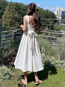 Женское платье без рукавов, завязка на спине, вырез в форме сердечка Dazy, белый