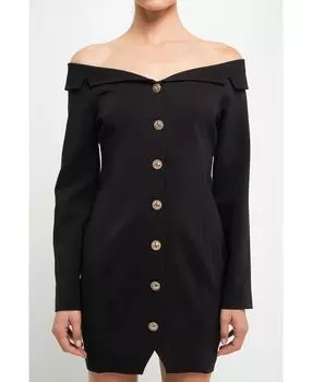 Женское платье-блейзер с открытыми плечами endless rose, черный