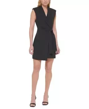 Женское платье-блейзер x-fit без рукавов с запахом Calvin Klein, черный
