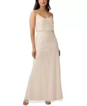 Женское платье-блузон без рукавов с цветочным декором Adrianna Papell