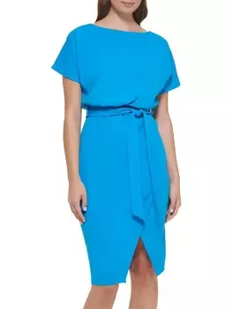 Женское платье-блузон с разрезом и запахом Kensie, цвет Cool Blue