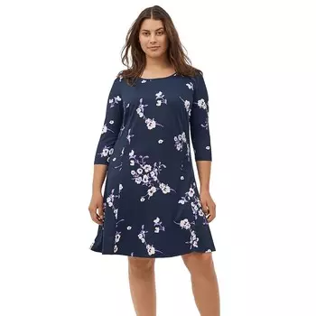 Женское платье больших размеров Ellos Madison с рукавами 3/4, цвет Navy Floral