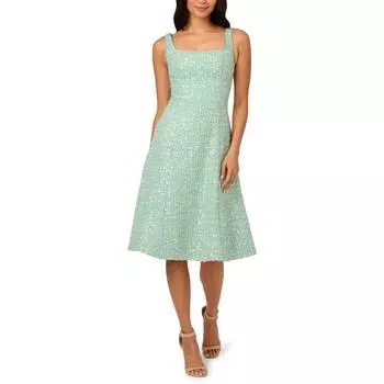 Женское платье-букле с пайетками и расклешенной юбкой Adrianna Papell, цвет sage