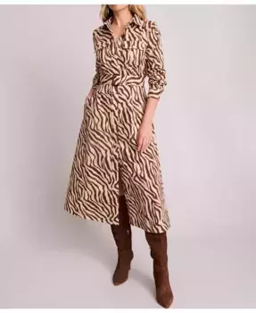 Женское платье Elise с принтом UNTUCKit, коричневый/бежевый