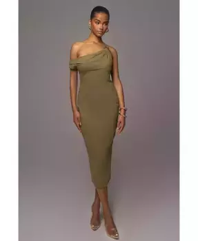 Женское платье Escape из льна JLUXLABEL, зеленый