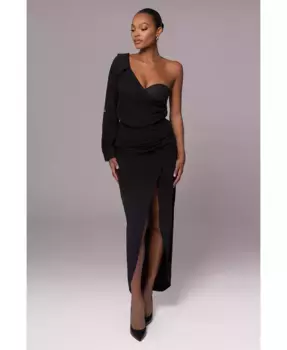 Женское платье Evita с драпировкой из льна JLUXLABEL, черный