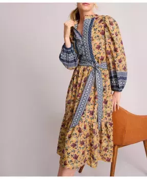 Женское платье Flora с принтом UNTUCKit, коричневый/бежевый