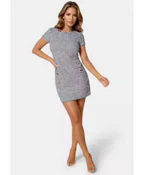 Женское платье-футболка из твида Bebe, мультиколор