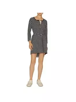 Женское платье-футболка в полоску Sullivan Henley Sanctuary, черный/белый