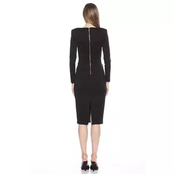 Женское платье-футляр ALEXIA ADMOR Alina с длинными рукавами и круглым вырезом ALEXIA ADMOR, черный