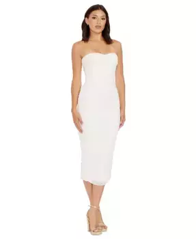Женское платье-футляр без бретелей Heather Dress the Population, белый