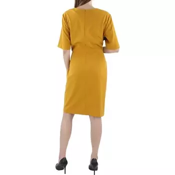 Женское платье-футляр длиной до колена с рукавами до локтя Kasper, цвет Kasper Golden/Royal Blue