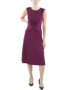 Женское платье-футляр миди со сборками Lauren Ralph Lauren, цвет Plum