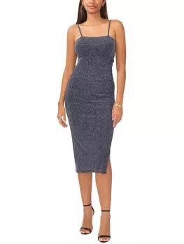 Женское платье-футляр с блестками и сборками 1.State, темно-синий/серебряный