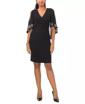 Женское платье-футляр с накидкой и отделкой блестками MSK, мульти