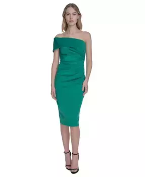 Женское платье-футляр с одним плечом Eliza J, зеленый