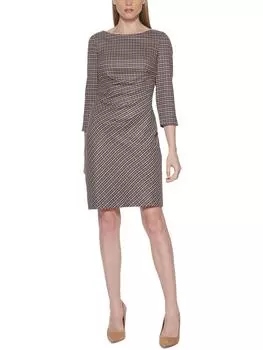 Женское платье-футляр с плиссировкой и узором «гусиная лапка» Petites Jessica Howard