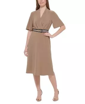 Женское платье-футляр с поясом и воротником-стойкой Tommy Hilfiger
