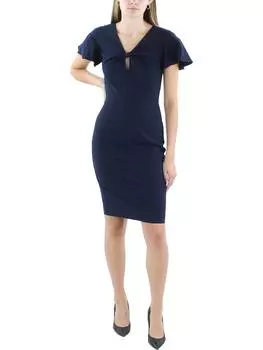 Женское платье-футляр с рукавами-крылышками длиной до колена Black Halo, темно-синий